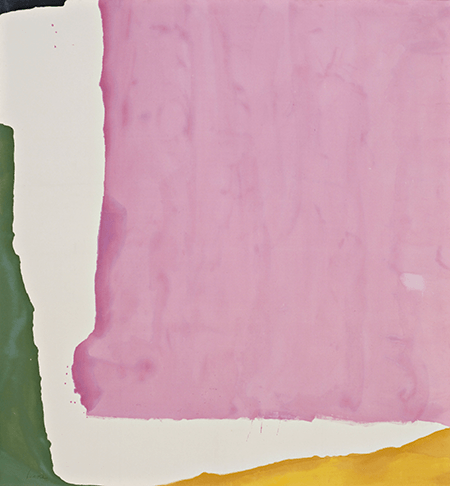 Helen Frankenthaler, Mauve District, 1966. Museum of Modern Art, New York, Image: © The Museum of Modern Art/Licensed by SCALA / Art Resource, NY, Artwork: © 2021 Helen Frankenthaler / Artists Rights Society (ARS), New York